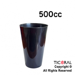 VASO CONICO PP KV NEGRO 500 CC X 10 UNIDADES